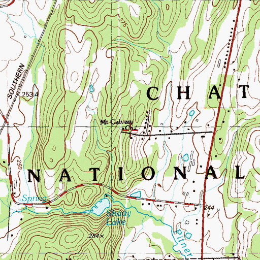 Topographic Map of Mount Calvary Church, GA