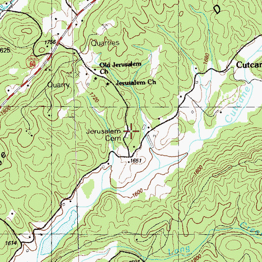 Topographic Map of Jerusalem Cemetery, GA