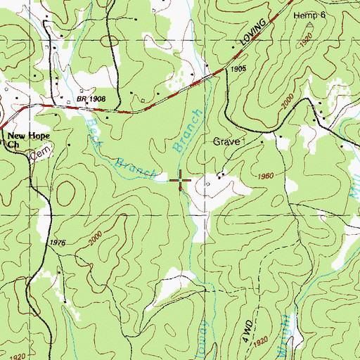 Topographic Map of Beck Branch, GA