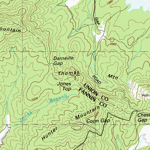 Topographic Map of Jones Top, GA