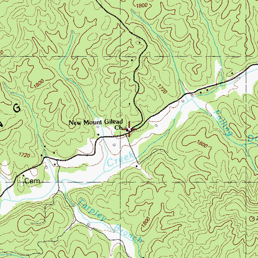 Topographic Map of New Mount Gilead Church, GA