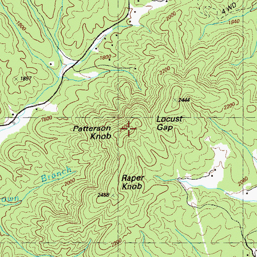 Topographic Map of Patterson Knob, GA