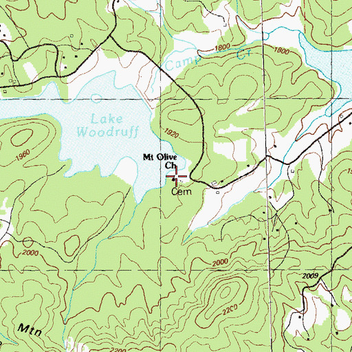 Topographic Map of Mount Olive Church, GA
