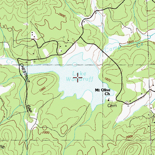 Topographic Map of Lake Woodruff, GA