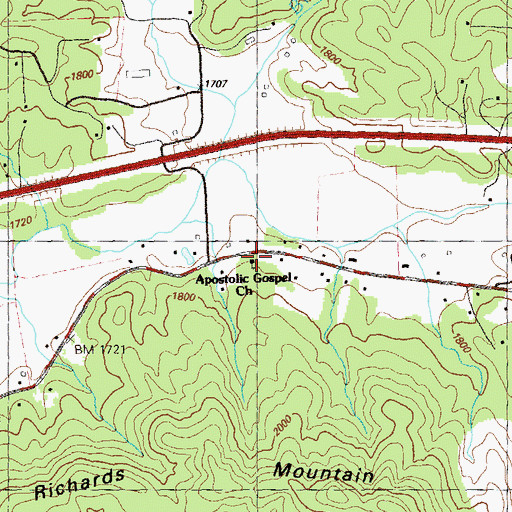 Topographic Map of Apostolic Gospel Church, GA