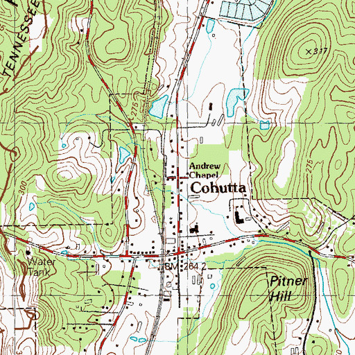 Topographic Map of Andrew Chapel, GA