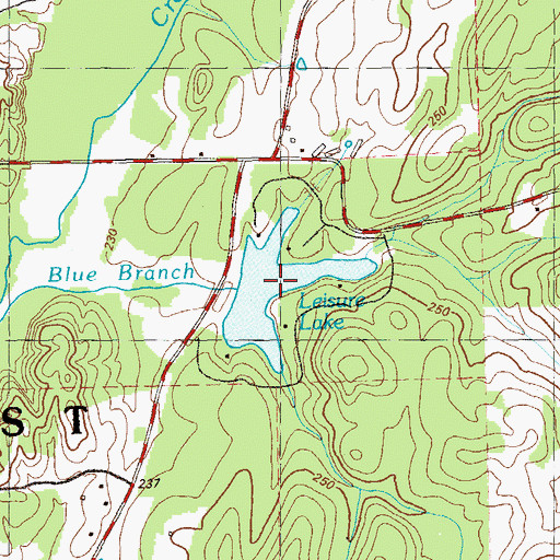 Topographic Map of Leisure Lake, GA