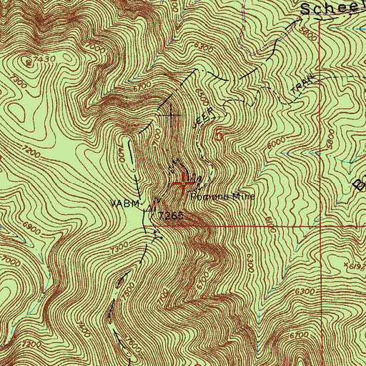 Topographic Map of Pomono Mine, AZ
