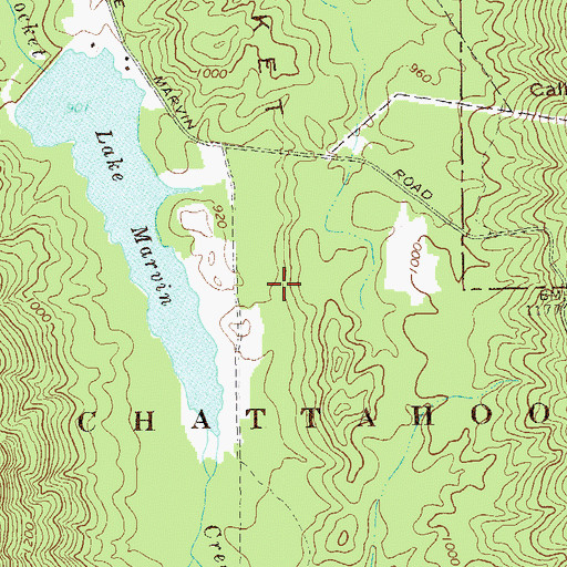 Topographic Map of Lake Marvin Girl Scout Camp, GA