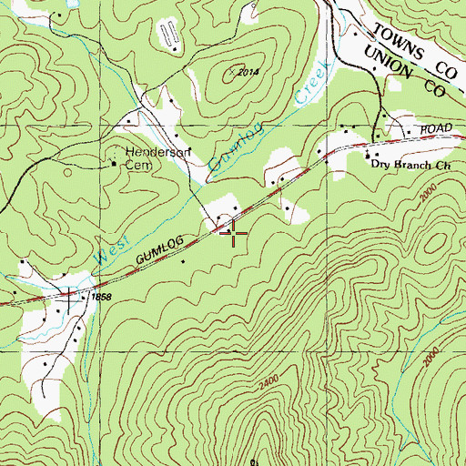 Topographic Map of Gumlog School, GA
