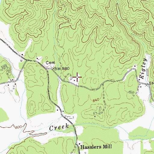 Topographic Map of Cohutta Work Center, GA