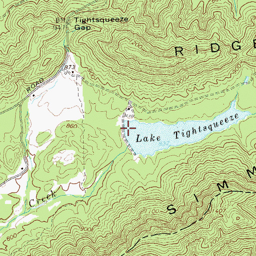 Topographic Map of Camp Aquilla, GA