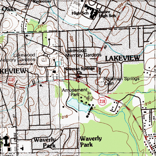 Topographic Map of Newman Springs Church, GA
