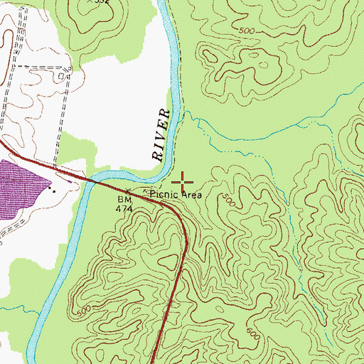 Topographic Map of Oconee River Campground and Picnic Area, GA