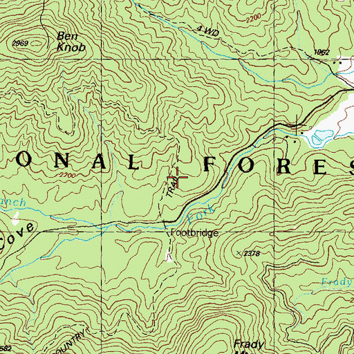 Topographic Map of Coosa Backcountry Trail, GA