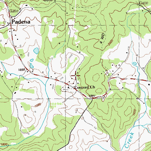 Topographic Map of Lake Blue Ridge Recreation Site, GA