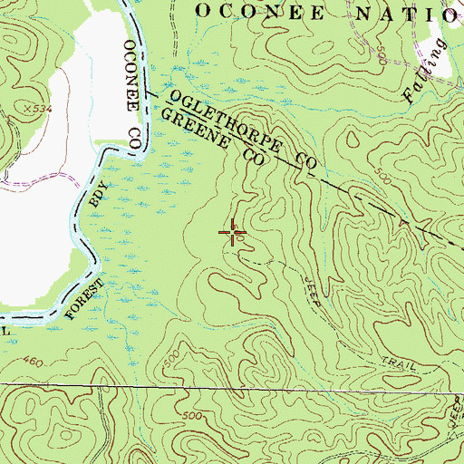 Topographic Map of Mounds Trail, GA