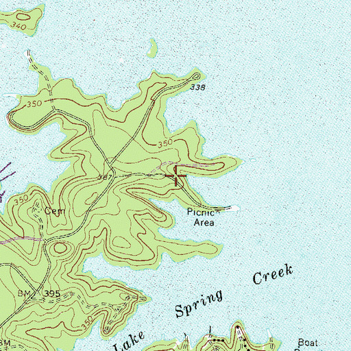 Topographic Map of Hamilton Branch Campground, GA