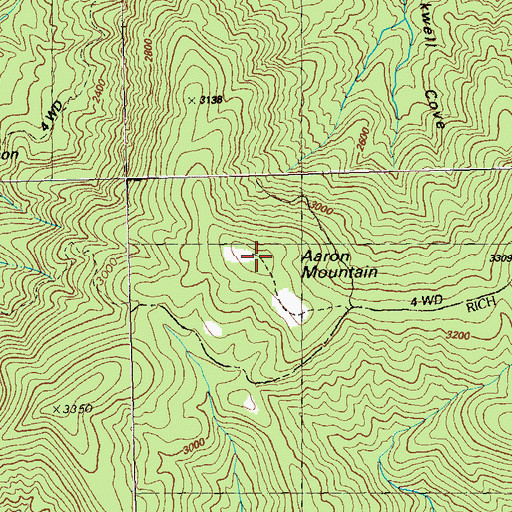 Topographic Map of Aaron Mountain, GA