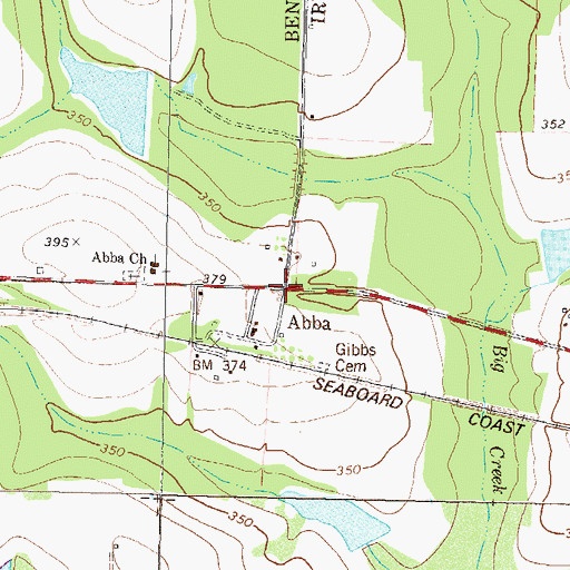 Topographic Map of Abba, GA