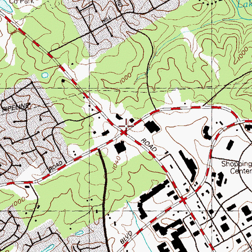 Topographic Map of Adams Crossroads, GA