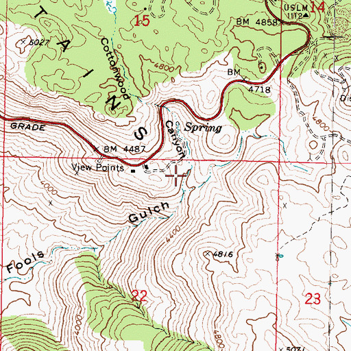 Topographic Map of Cottonwood Canyon, AZ