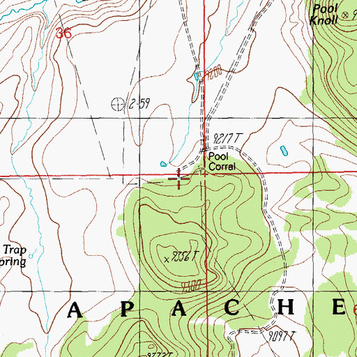 Topographic Map of Pool Corral, AZ
