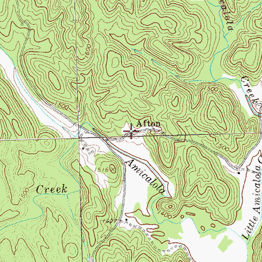 Topographic Map of Afton, GA