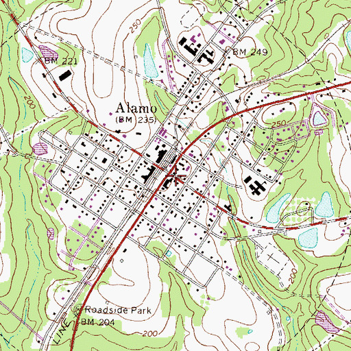 Topographic Map of Alamo, GA