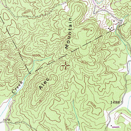 Topographic Map of Alec Mountain, GA