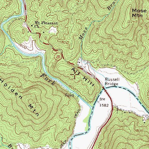 Topographic Map of Alf Hill, GA