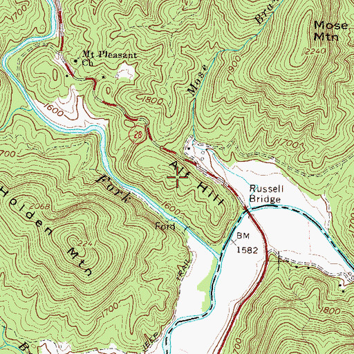 Topographic Map of Alf Hill, GA