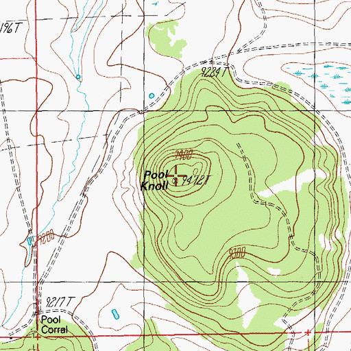 Topographic Map of Pool Knoll, AZ