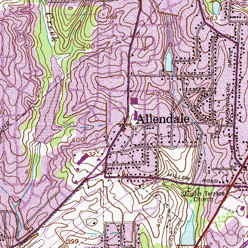 Topographic Map of Allendale, GA