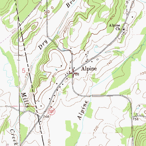 Topographic Map of Alpine, GA