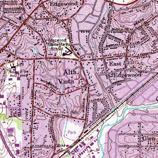 Topographic Map of Alta Vista, GA