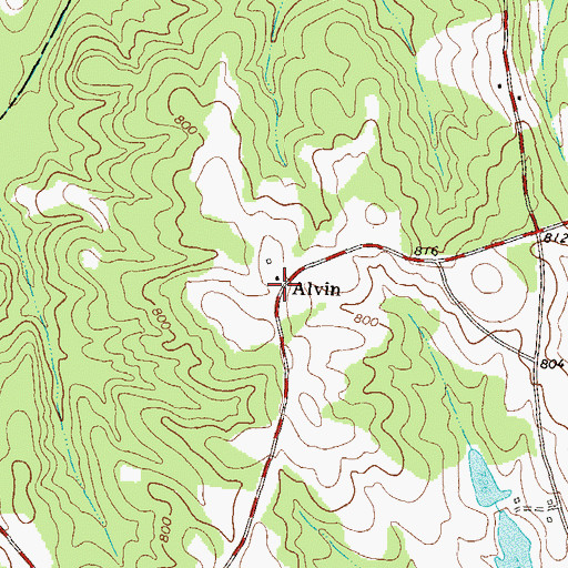Topographic Map of Alvin, GA