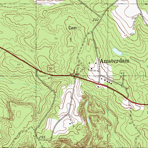 Topographic Map of Amsterdam, GA