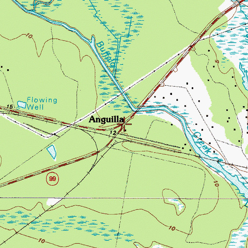 Topographic Map of Anguilla, GA
