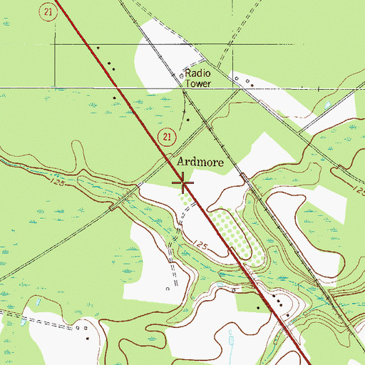 Topographic Map of Ardmore, GA