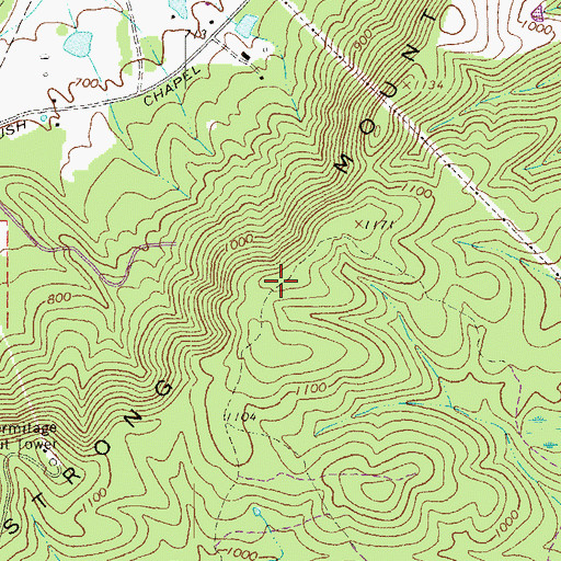 Topographic Map of Armstrong Mountain, GA