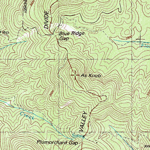 Topographic Map of As Knob, GA