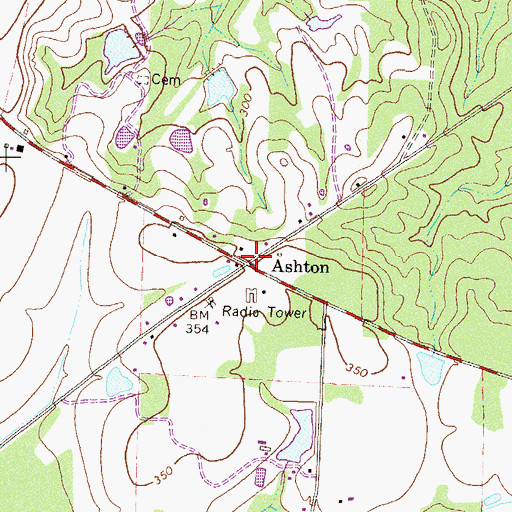 Topographic Map of Ashton, GA