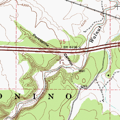 Topographic Map of Porcupine Canyon, AZ