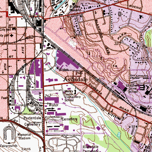 Topographic Map of Avondale, GA