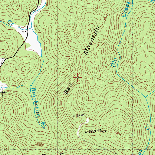 Topographic Map of Ball Mountain, GA