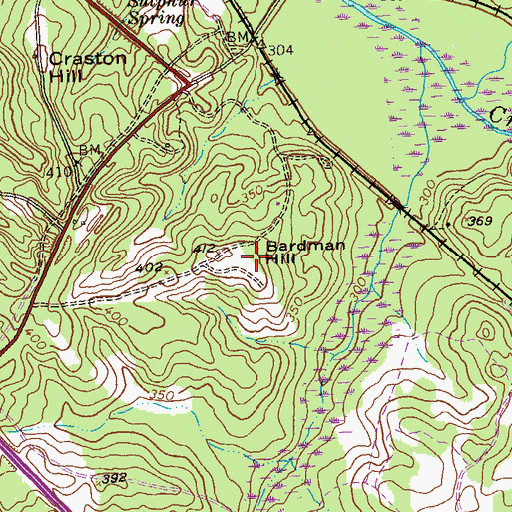 Topographic Map of Bardman Hill, GA