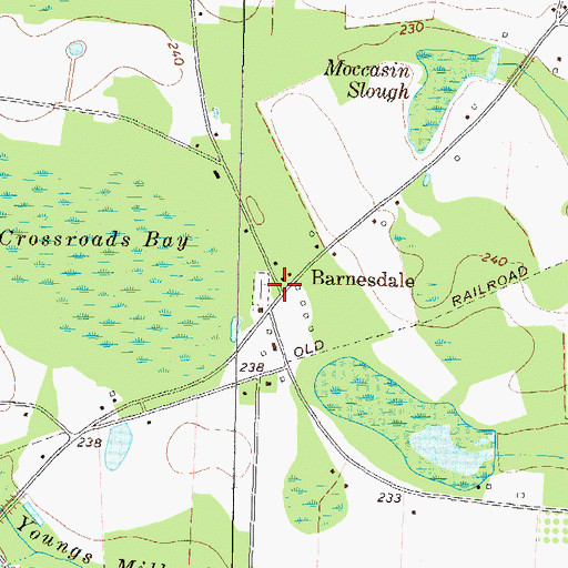 Topographic Map of Barnesdale, GA