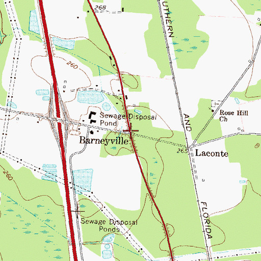 Topographic Map of Barneyville, GA