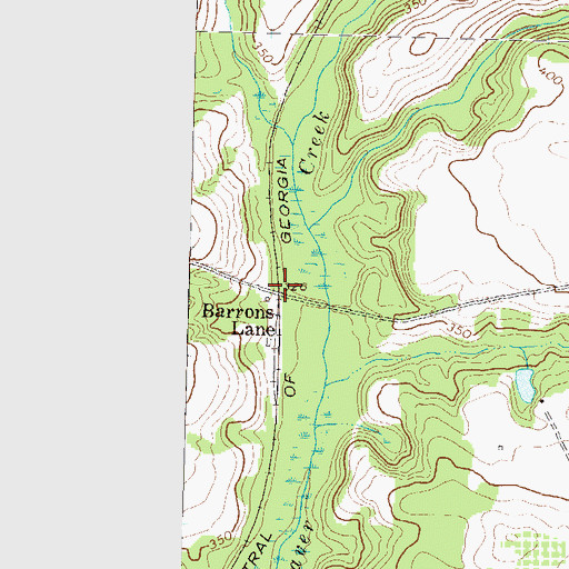 Topographic Map of Barrons Lane, GA